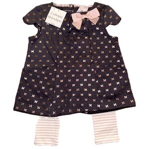 NWT Catherine Malandrino Mini Dress & Leggings Set (3-6M)